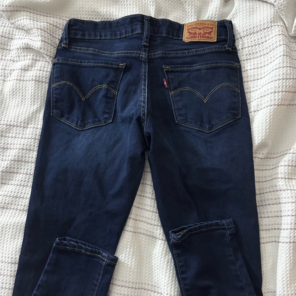 Levi's Dark Blue 711 Skinny Jeans - Picture 3 of 5